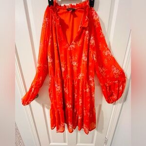 Vince Camuto, fit and flare dress, girls/ women, V neck, chiffon, Medium